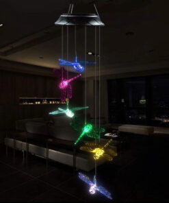 Dragonfly Wind Chime Lamp Solar LED Light Outdoor