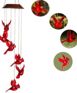 Alternative view of Solar Cardinal Wind Chime Lights